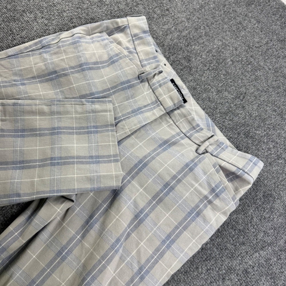 41 Hawthorn Plaid Dress Pants 8 Gray Blue Checkered Trousers Womens